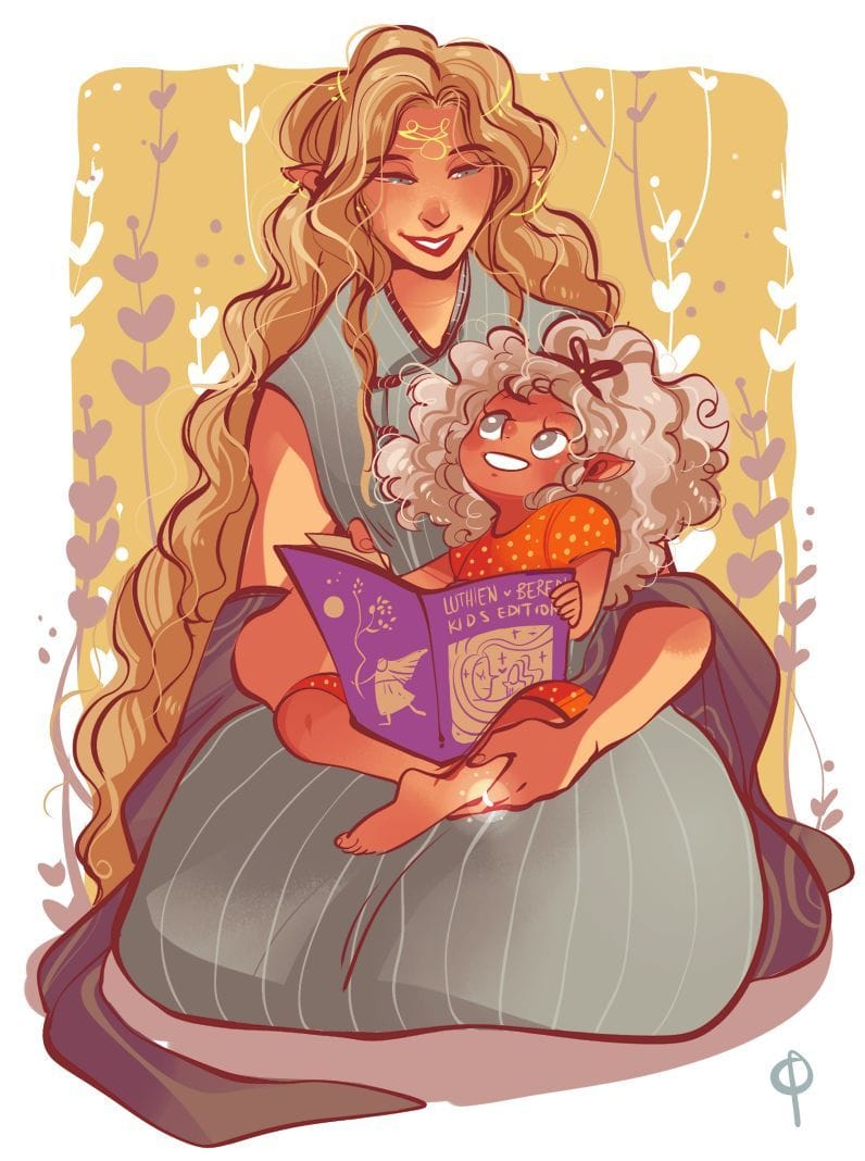 Artwork Title: Galadriel Reads To Celebrian