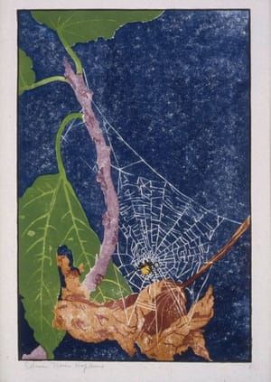 Artwork Title: Fig Leaves and Spiderweb