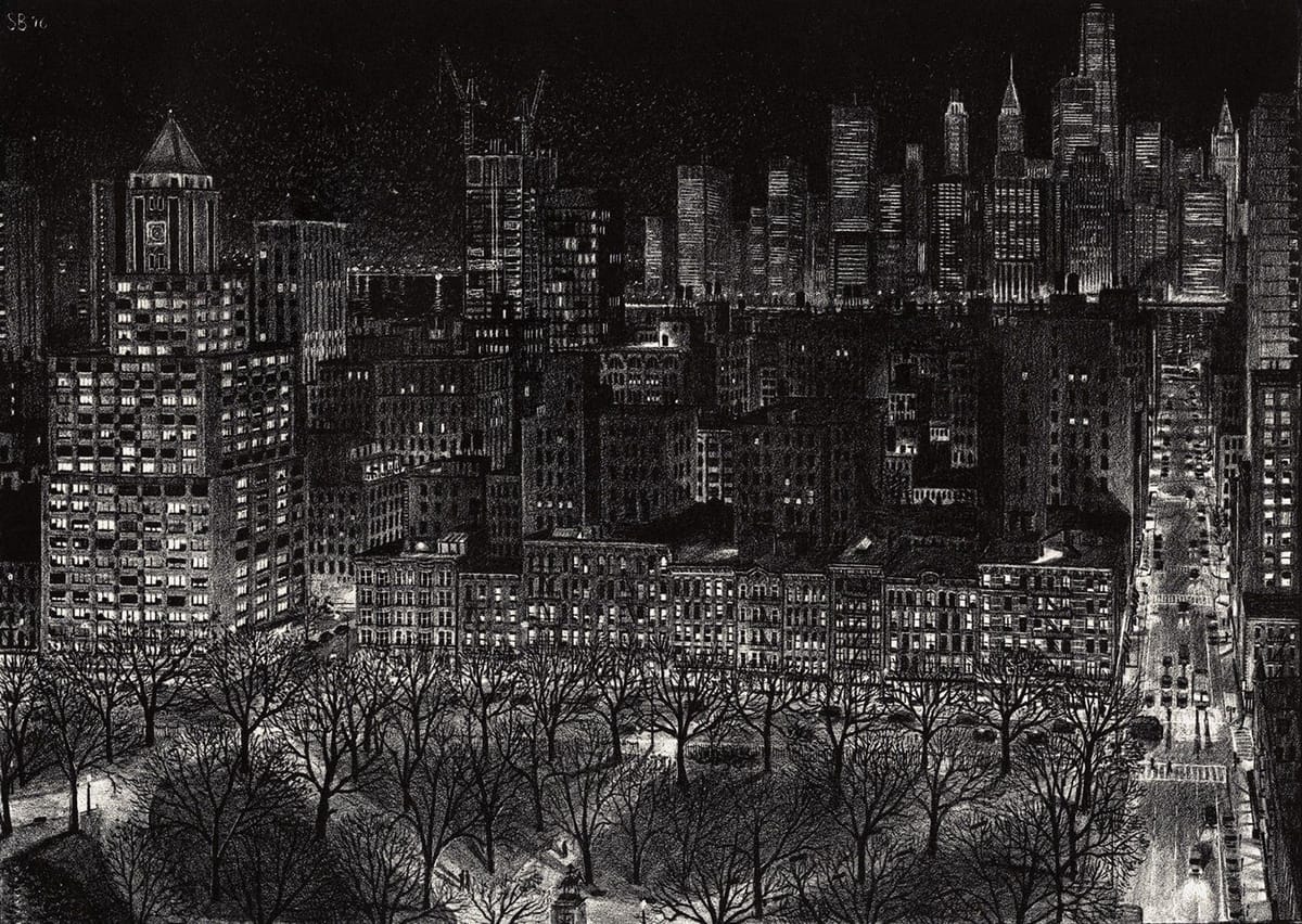 Artwork Title: Manhattan from Brooklyn at Night