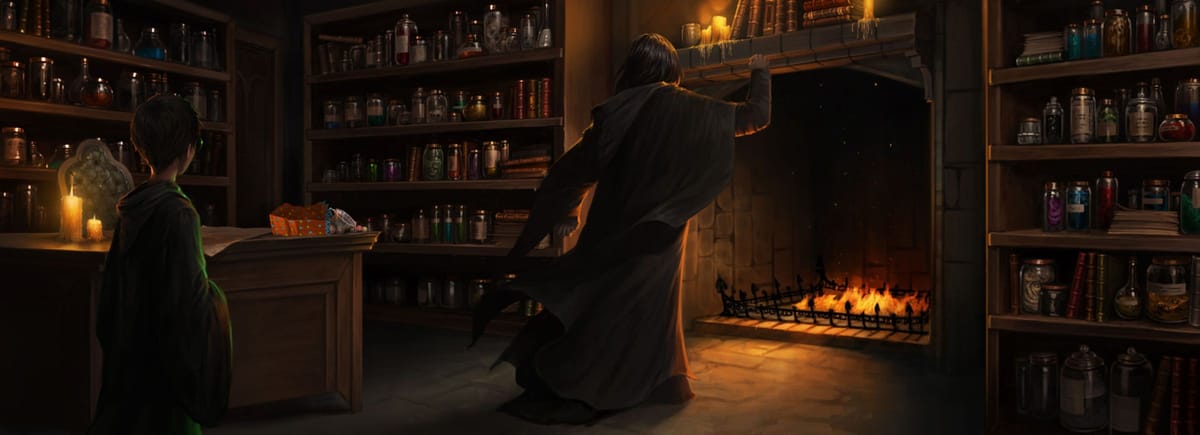 Artwork Title: Snape Calling Lupin in the Fire