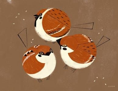 Artwork Title: Tree Sparrows