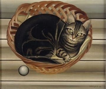 Artwork Title: Poes in mand (Cat in Basket)