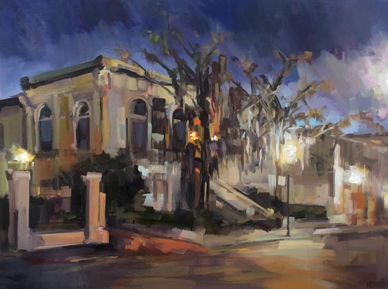 Artwork Title: Evening Glow at the Library Society