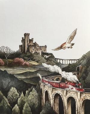 Artwork Title: Hogwarts Express and Scottish Landscape