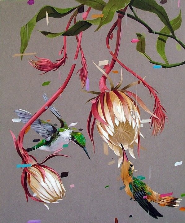 Artwork Title: Epiphyllum And Humingbirds