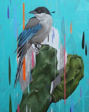 Artwork Title: Azure-Winged Magpie & Totem