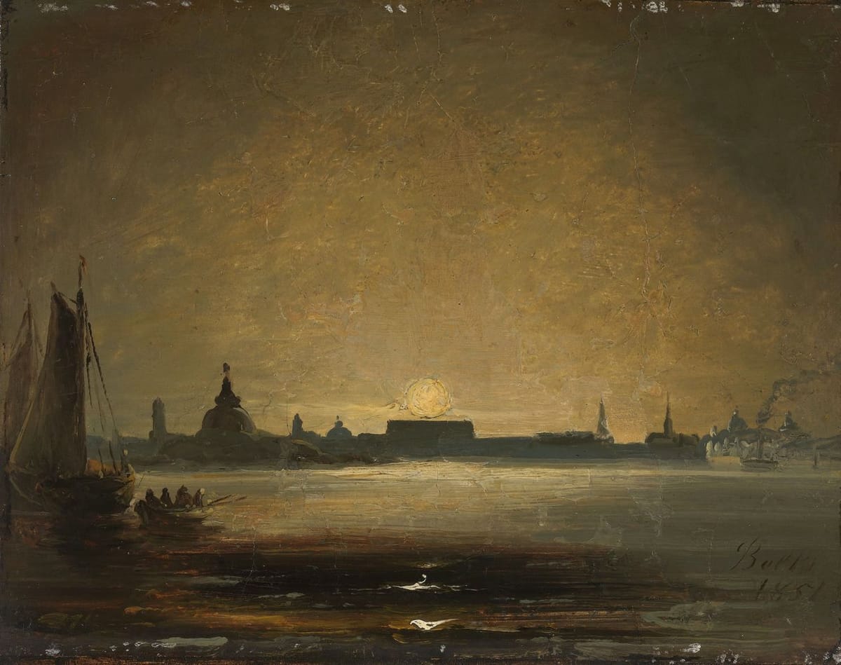 Artwork Title: Dresden in Moonlight