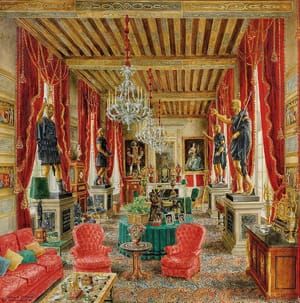 Artwork Title: LE SALON ROUGE DU CHÂTEAU DE SAINTE-MESME (Red Room of the Castle of Saint-Meme)