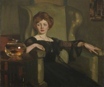Artwork Title: Lady with Goldfish
