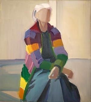 Artwork Title: Self Portrait in Long Striped Sweater