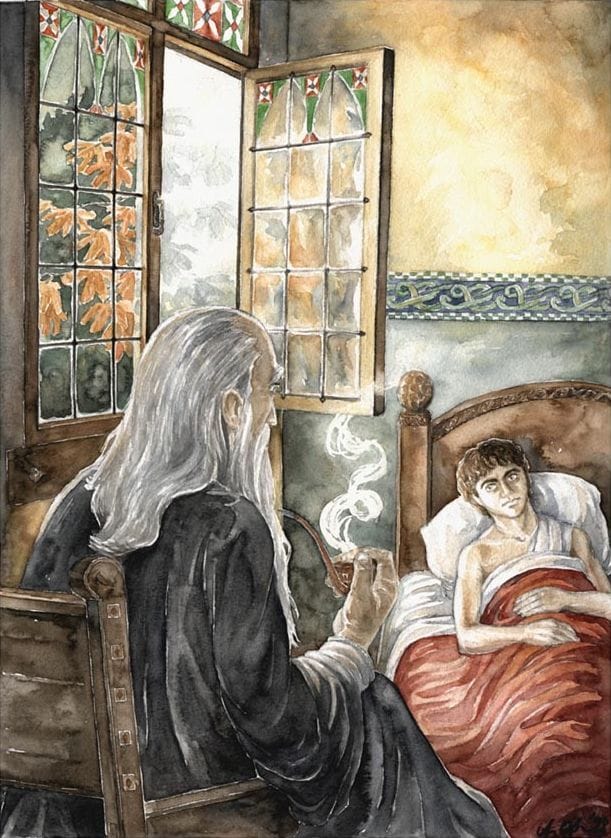 Artwork Title: Gandalf and Frodo in Rivendell