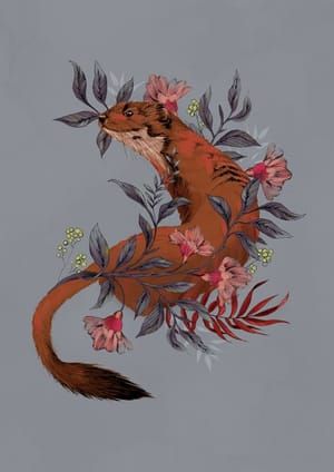 Artwork Title: Stoat In Foliage