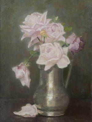 Artwork Title: Roses in a Tin Vase