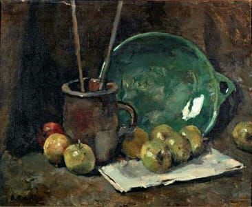 Artwork Title: Still Life with Green Bowl and Apples