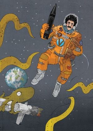 Artwork Title: Kurt Vonnegut in space