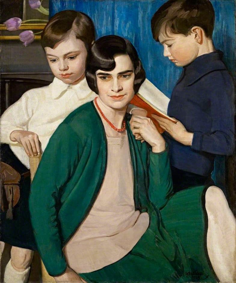 Artwork Title: Reading Aloud, Margery and the Boys