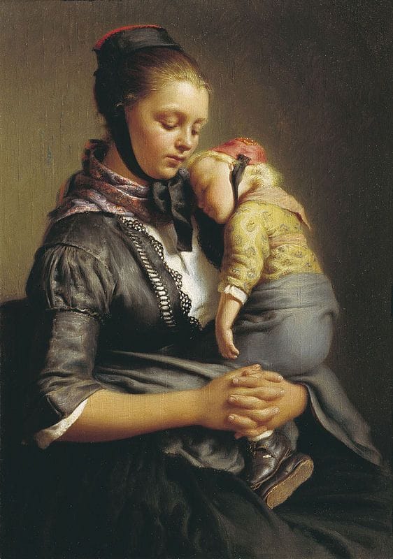 Artwork Title: Peasant from Bellingshausen with  sleeping child