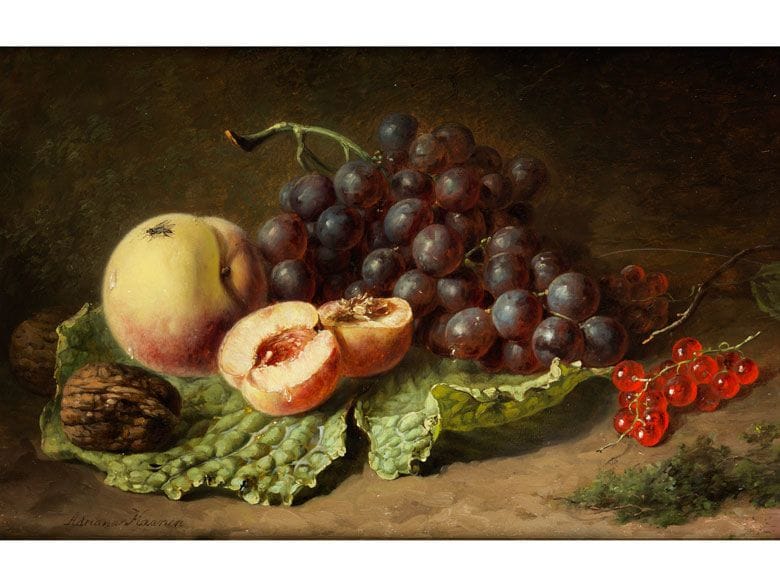 Artwork Title: Still Life with Grapes, Peaches and Currants