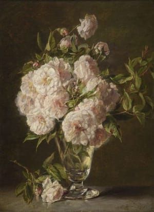 Artwork Title: Roses in a Glass Vase
