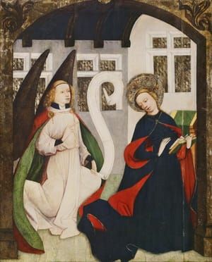 Artwork Title: The Annunciation, detail of the feast-day side of the former high altarpiece of the Church of the Vi