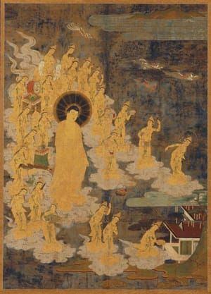 Artwork Title: Descent of Amida Buddha with 25 Bodhisattvas