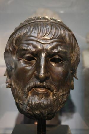 Artwork Title: Bronze Portrait of (possibly) Sophocles, 496-406 BC