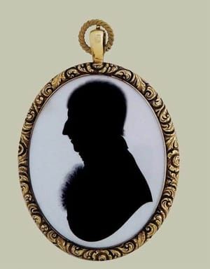 Artwork Title: Mourning silhouette portrait miniature