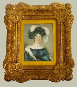 Artwork Title: Portrait Miniature of Lady in Court Dress