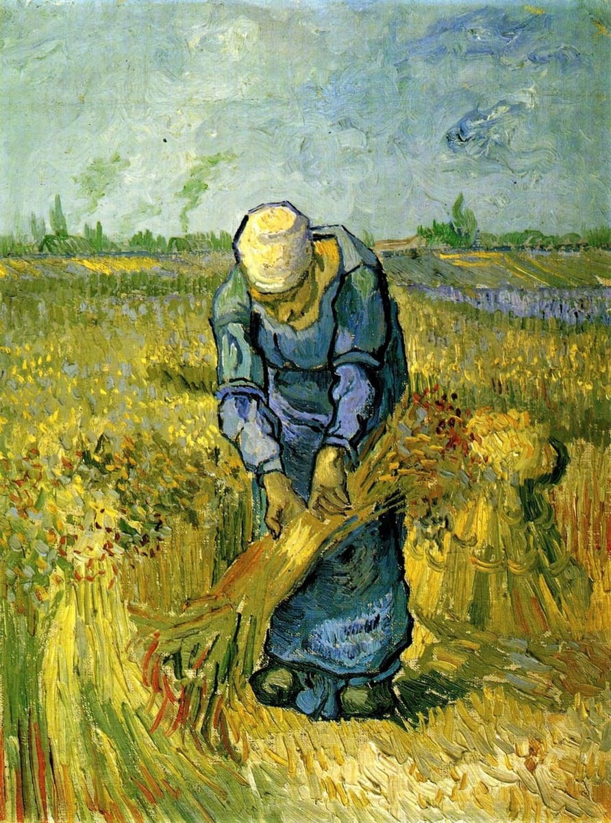 Artwork Title: Peasant Woman Binding Sheaves after Millet