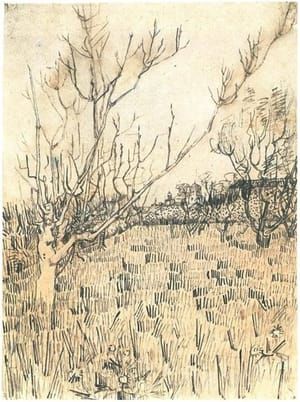 Artwork Title: Orchard with Arles in the Background