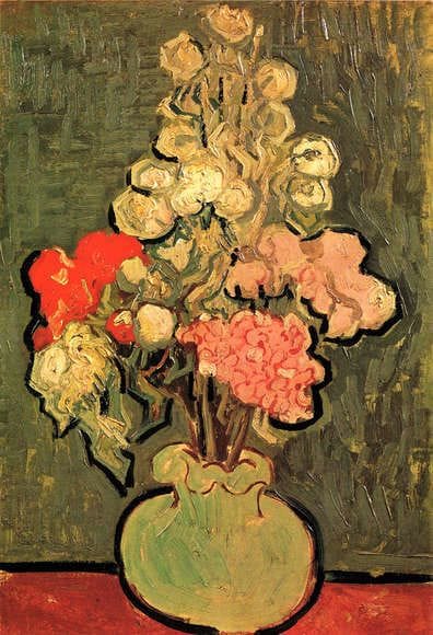 Artwork Title: Vase With Rose Mallows