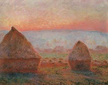 Artwork Title: Haystacks At Giverny, The Evening Sun