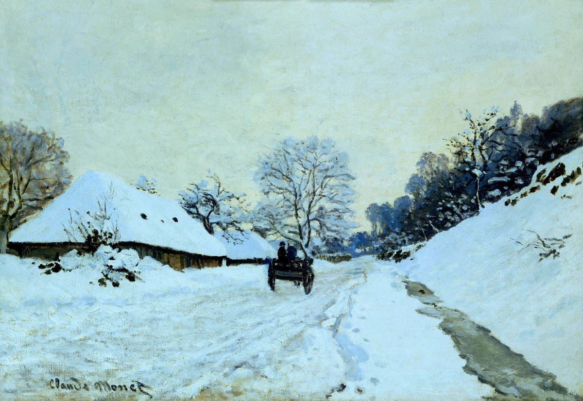 Artwork Title: The Carriage - The Road to Honfleur under Snow