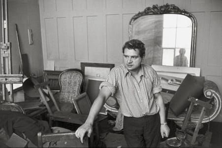Artwork Title: Francis Bacon in his studio in London