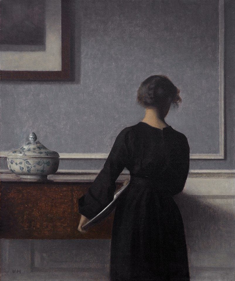 Artwork Title: Interior with Young Woman from Behind