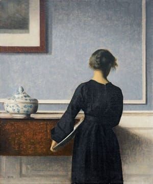Artwork Title: Interior with Young Woman from Behind