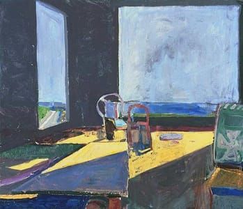 Artwork Title: Interior with View of the Ocean