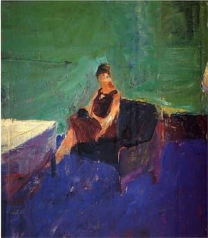 Artwork Title: Seated Woman Green Interior