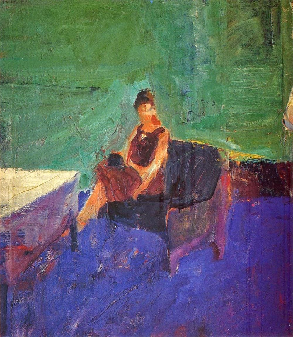 Artwork Title: Seated Woman Green Interior