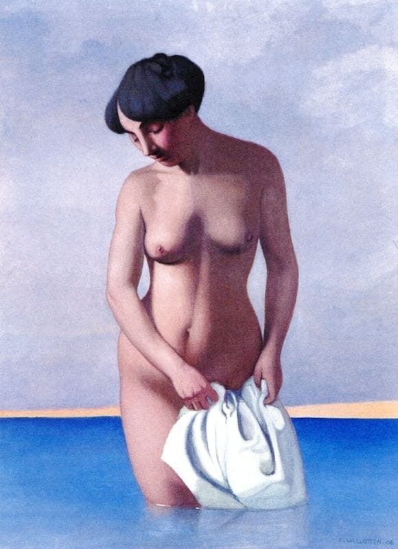 Artwork Title: Bather Seen from the Front, Grey Background