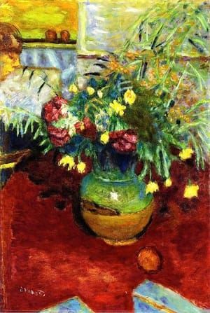 Artwork Title: Vase of flowers with figure