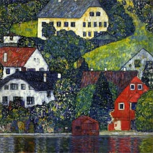 Artwork Title: Houses at Unterach on the Attersee