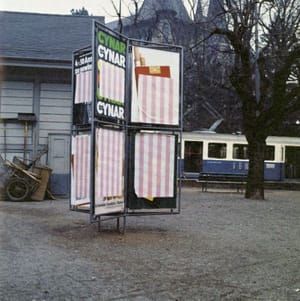 Artwork Title: Photo-souvenir : Affichages sauvages, mars 1969, travail in situ, Berne, Suisse