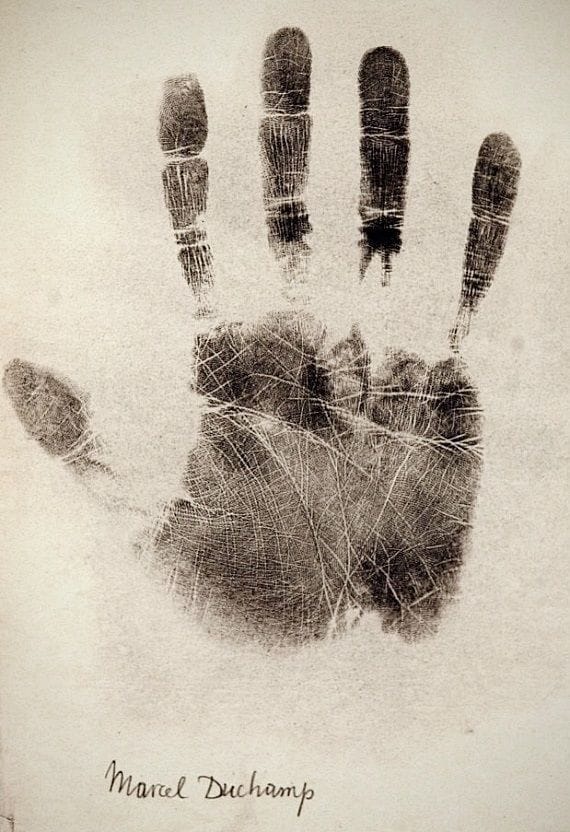 Artwork Title: Handprint of Marcel Duchamp from Charlotte Wolff (1930s)