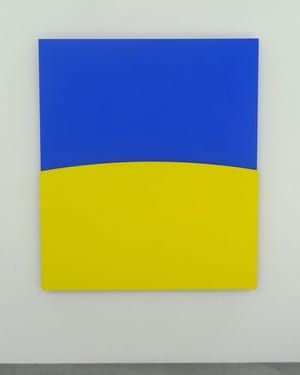 Artwork Title: “Yellow Relief Over Blue”