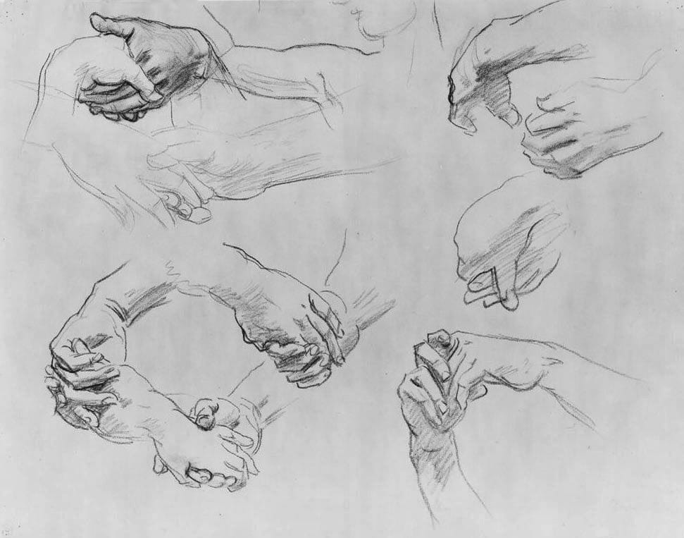 Artwork Title: Studies of Clasped Hands, for 