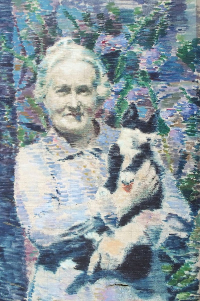 Artwork Title: Portrait of a Woman with a Cat (Henriette Harrison)