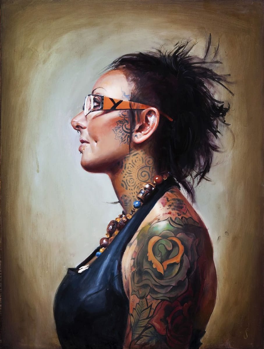 Artwork Title: Portrait of the artist Jo Harrison, Head Study