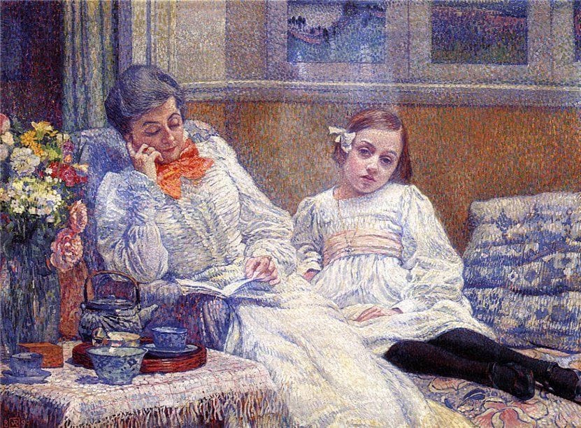 Artwork Title: Madame Theo van Rysselberghe and Her Daughter