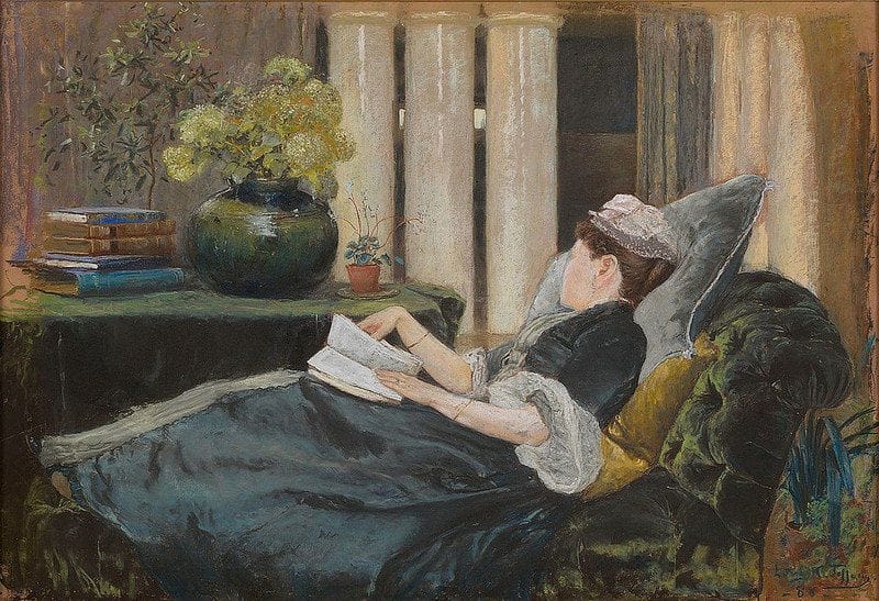 Artwork Title: Louise Tiffany, Reading